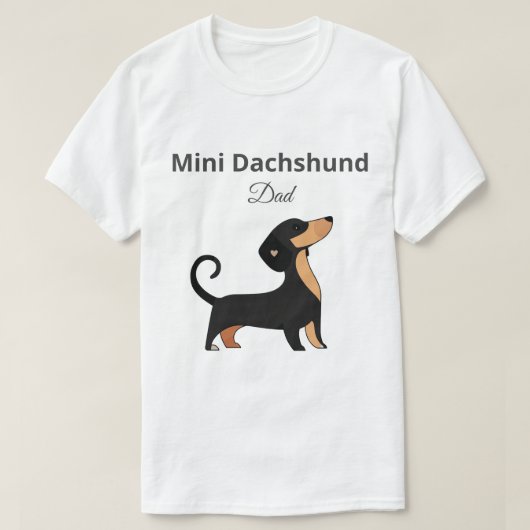 ミニチュアダックス父Tシャツ 犬のオーナーギフト Tシャツ (デザイン正面)