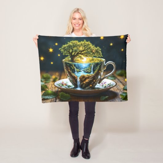 ミニチュアティーカップワンダーランドカラフルアート フリースブランケット (インサイチュ)