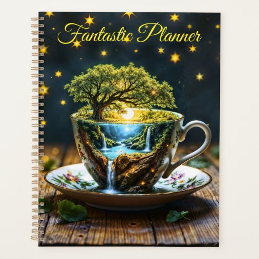 ミニチュアティーカップワンダーランドカラフルアート プランナー手帳 (正面)