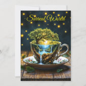 ミニチュアティーカップワンダーランドカラフルアート 招待状 (正面)