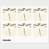 ミニチュアトンボ（白） スクエアシール (シート)