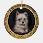 ミニチュアドッグポートレートウエストハイランドテリア セラミックオーナメント (正面)