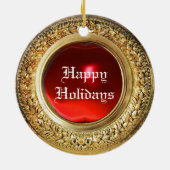 ミニチュアドッグポートレートウエストハイランドテリア セラミックオーナメント (裏面)