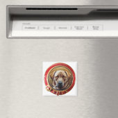 ミニチュアドッグポートレートチョコレートラブラドール マグネット (インサイチュ (食洗機))