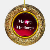 ミニチュアドッグポートレートニューファンドランド セラミックオーナメント (裏面)