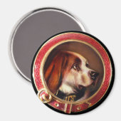 ミニチュアドッグポートレートブラッドハウンド マグネット (正面/裏面)