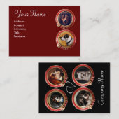 ミニチュアドッグポートレートモノグラムベテリアン 名刺 (正面/裏面)