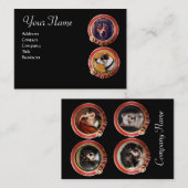 ミニチュアドッグポートレート，獣医 名刺 (正面/裏面)