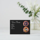 ミニチュアドッグポートレート，獣医 名刺 (スタンド正面)