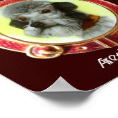 ミニチュアドビクトリアンッグポートレートエアデールテリア ポスター (角)