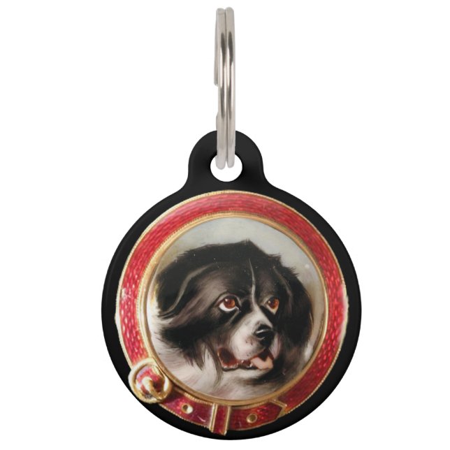 ミニチュアドビクトリアンッグポートレートニューファンドランド ペット　ネームタグ (正面)
