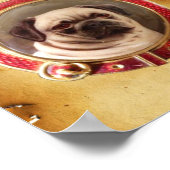 ミニチュアドビクトリアンッグポートレートパグ ポスター (角)