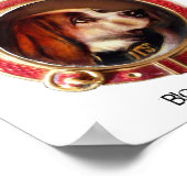 ミニチュアドビクトリアンッグポートレートブラッドハウンド ポスター (角)