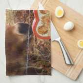 ミニチュアドンキー&ホースバレンタインハート キッチンタオル (四つ折り)