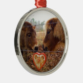 ミニチュアドンキー&ホースバレンタインハート メタルオーナメント (右)