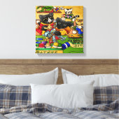 ミニチュアナイト絵画猫模型の猫 キャンバスプリント (インサイチュ (寝室))