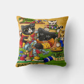 ミニチュアナイト絵画猫模型の猫 クッション (裏面)