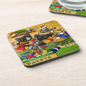 ミニチュアナイト絵画猫模型の猫 コースター (左側)