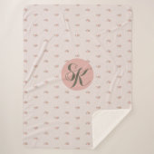 ミニチュアバラ&モノグラム シェルパブランケット (正面)