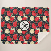 ミニチュアバラ&モノグラム シェルパブランケット (正面(横))