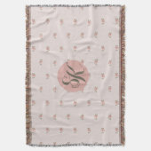 ミニチュアバラ&モノグラム スローブランケット (正面縦)