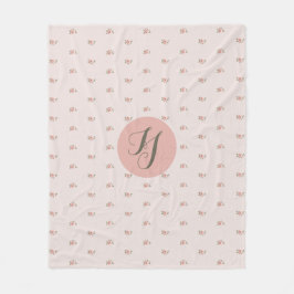 ミニチュアバラ&モノグラム フリースブランケット