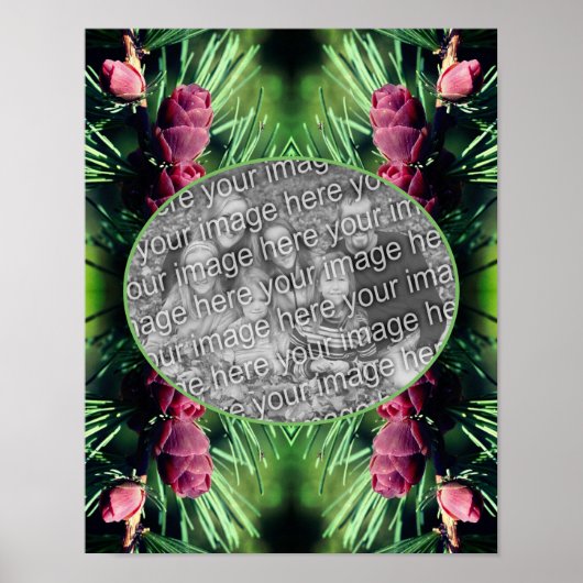 ミニチュアパインコーンのフレーム自分の写真を作成 ポスター (正面)