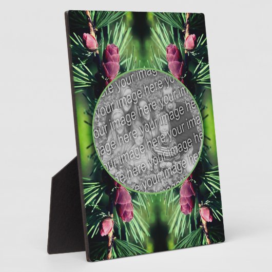 ミニチュアパインコーン自分の写真を追加 フォトプラーク (側面)