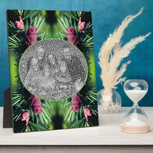 ミニチュアパインコーン自分の写真を追加 フォトプラーク (側面)