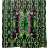 ミニチュアパインコーン閉じる抽象芸術パターン シャワーカーテン (正面)