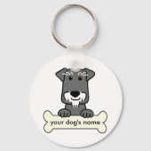 ミニチュアパーソナライズされたシュナウザー キーホルダー (正面)
