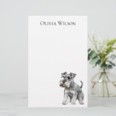 ミニチュアパーソナライズされたシュナウザー 便箋 (スタンド正面)