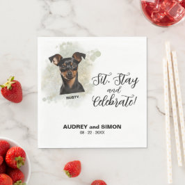 ミニチュアピンシャーの結婚式をお祝いしよう Sit Stay & Celebrate スタンダードランチョンナプキン