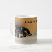 ミニチュアピンシャーアカミニピンラブペット名 コーヒーマグカップ (正面左)