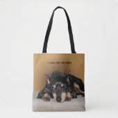 ミニチュアピンシャーアカミニピンラブペット名 トートバッグ (正面)