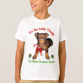 ミニチュアピンシャークリスマスプレゼント Tシャツ