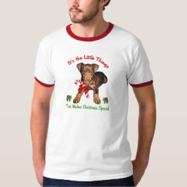 ミニチュアピンシャークリスマスプレゼント Tシャツ