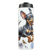 ミニチュアピンシャーグレースケールガーデン タンブラー (正面)