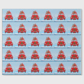 ミニチュアピンシャードッグとサンタクロース ラッピングペーパー (フラット)