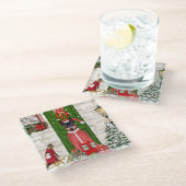 ミニチュアピンシャードッグクリスマス ガラスコースター (アングル)