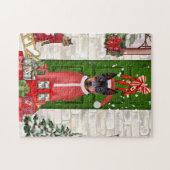 ミニチュアピンシャードッグクリスマス ジグソーパズル (横)