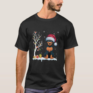 ミニチュアピンシャードッグサンタハットフェスティバルツリーリグ Tシャツ