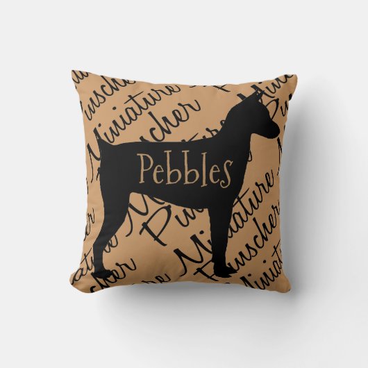 ミニチュアピンシャードッグシルエット クッション (正面)