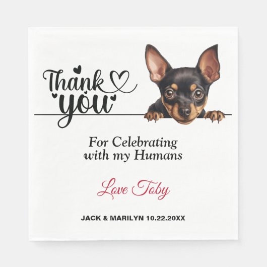 ミニチュアピンシャードッグペーパーナプキン スタンダードランチョンナプキン (正面)