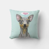 ミニチュアピンシャードッグポートレートかわいい子犬の愛 クッション (正面)