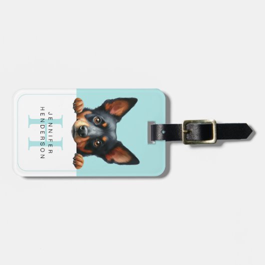 ミニチュアピンシャードッグ荷物タグ ラゲッジタグ (正面横)
