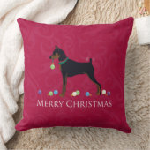 ミニチュアピンシャーメリークリスマスデザイン クッション (ブランケット)