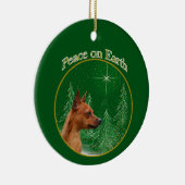 ミニチュアピンシャー平和 セラミックオーナメント (右)