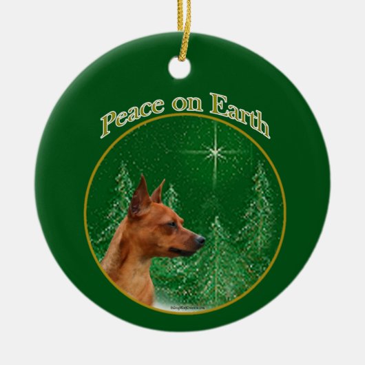 ミニチュアピンシャー平和 セラミックオーナメント (正面)