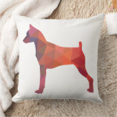 ミニチュアピンシャー幾何学模様シルエット クッション (ブランケット)